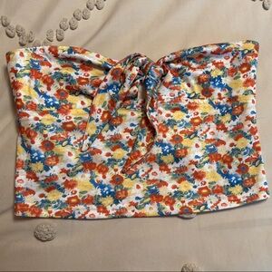 Floral Strapless Crop Top